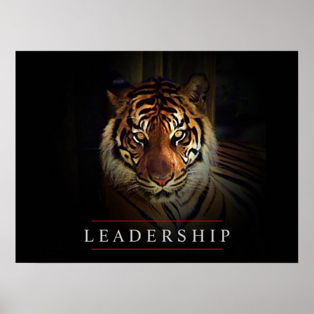 Motivational Leadership Tiger Eyes Poster Print (Front)