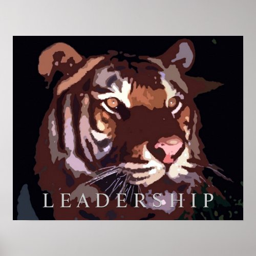 Motivational Leadership Tiger Eyes Poster Print