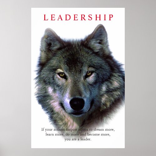 Motivational Leadership Wolf Eyes Poster