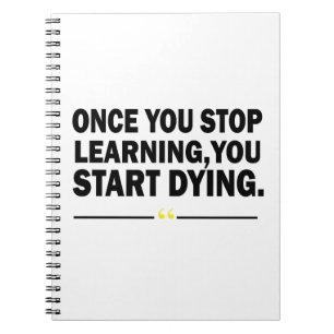 Motivational learning teacher quote notebook