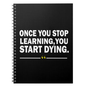 Motivational learning teacher quote notebook
