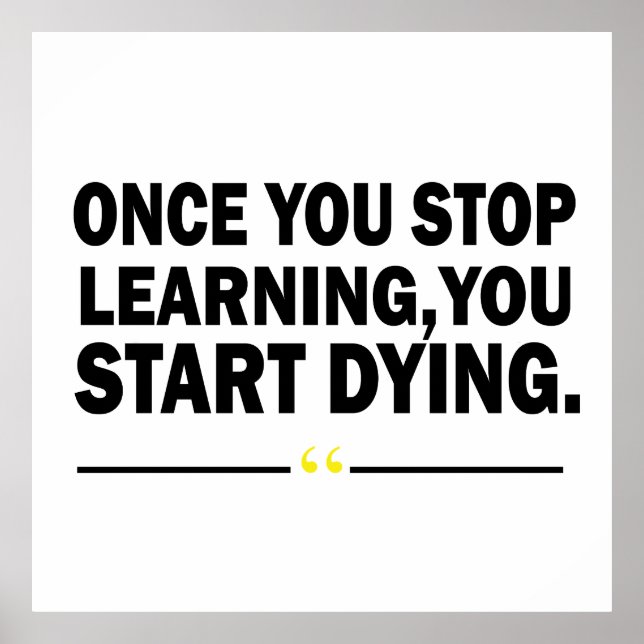 Motivational learning teacher quote  poster (Front)