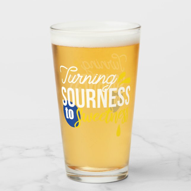 Motivational Lemon Quote From Sour to Sweet Glass (Front Filled)