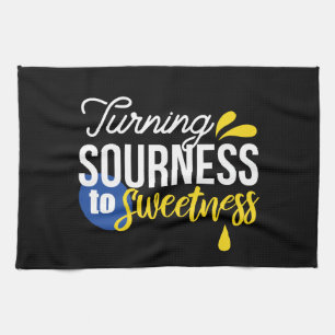 Motivational Lemon Quote From Sour to Sweet Kitchen Towel