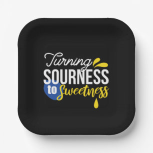 Motivational Lemon Quote From Sour to Sweet Paper Plates