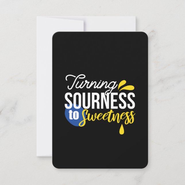 Motivational Lemon Quote From Sour to Sweet Thank You Card (Front)