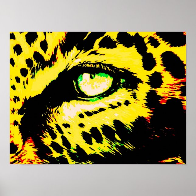 Motivational Leopard Eye Yellow Color Poster (Front)