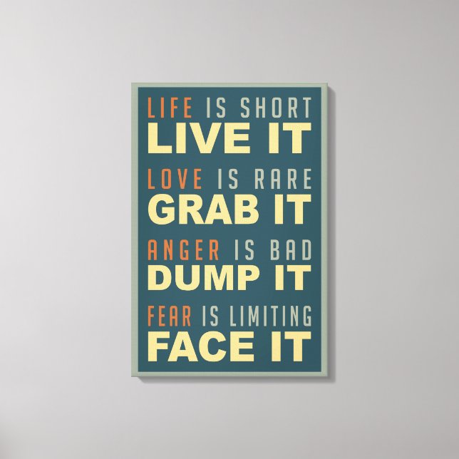 Motivational Life Advice canvas print (Front)