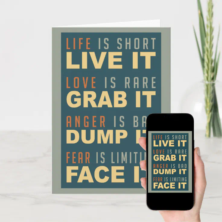 Motivational Life Advice greeting card Zazzle