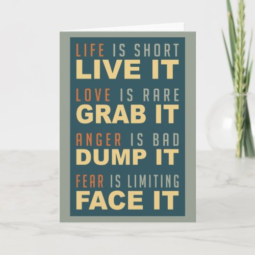 Motivational Life Advice greeting card