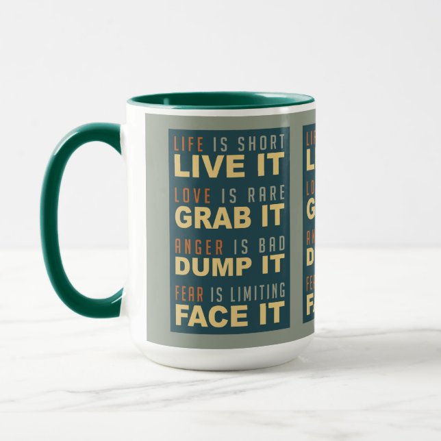 Motivational Life Advice mugs (Left)