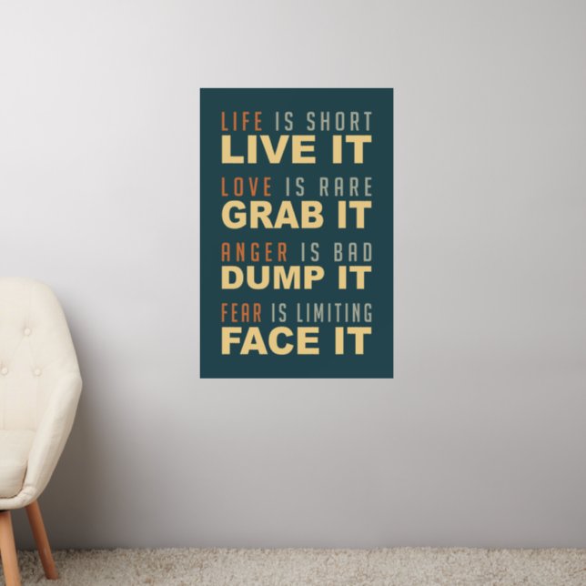 Motivational Life Advice Wall Decal (Living Room 2)