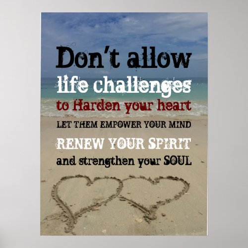 Motivational Life And Challenges Quote Poster