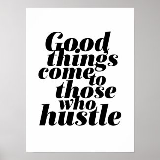 Motivational Life Quote Poster Hustle Work Hard