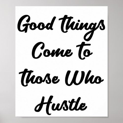 Motivational Life Quote Poster Hustle Work Hard