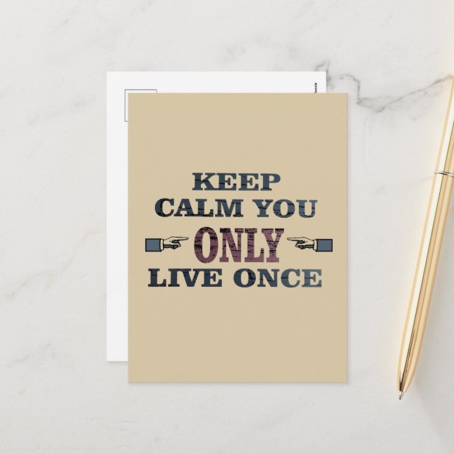 Motivational life quotes holiday postcard (Front/Back In Situ)