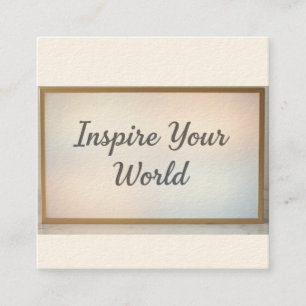 Motivational Lightbox – Inspire Your World Square Business Card