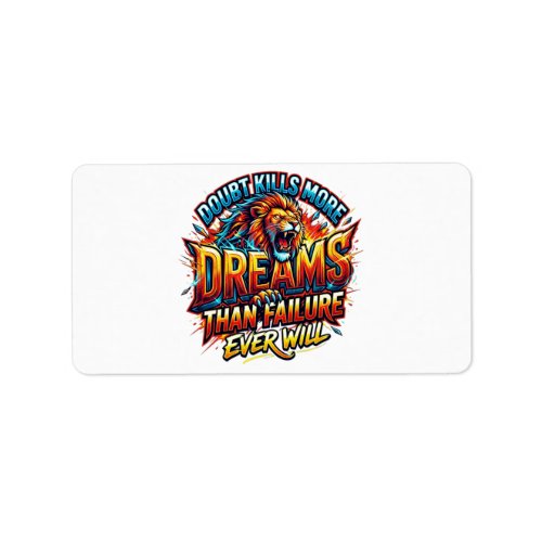 Motivational Lion Quote Small Business Address Lab Label