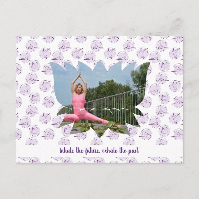 Motivational Lotus Blossom Yoga Postcard (Front)