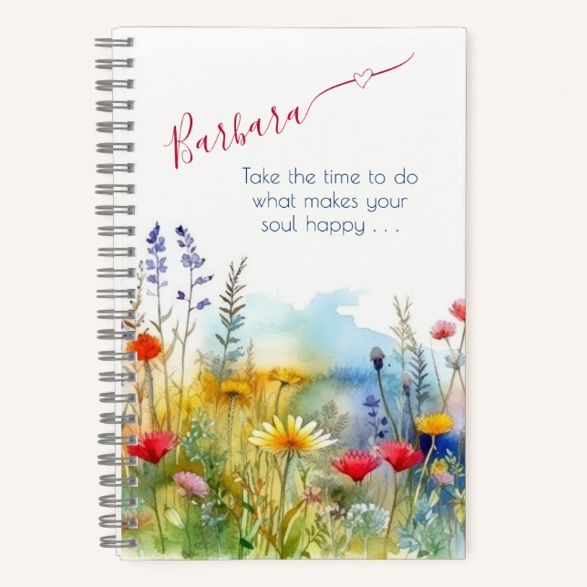 Motivational Make Your Soul Happy Personalized Notebook (Front)