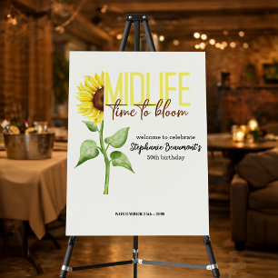 Motivational Midlife Sunflower Bloom 50th Birthday Foam Board