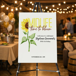 Motivational Midlife Sunflower Bloom 50th Birthday Foam Board
