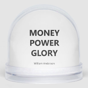 Motivational Minimalist Black and White Snow Globe