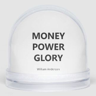 Motivational Minimalist Black and White Snow Globe