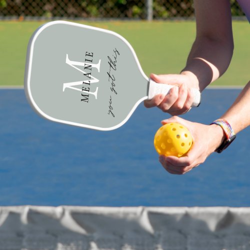 Motivational Monogram Initial Name You Got This Pickleball Paddle