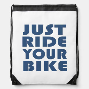 Motivational mountain bike quote drawstring bag