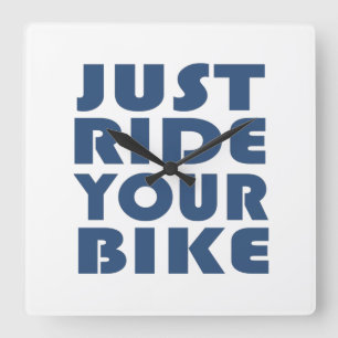 Motivational mountain bike quote square wall clock