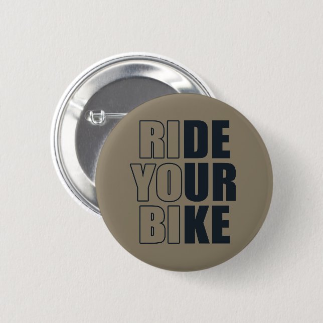 Motivational Mountain Biking Quote - Funny Cycling Button (Front & Back)