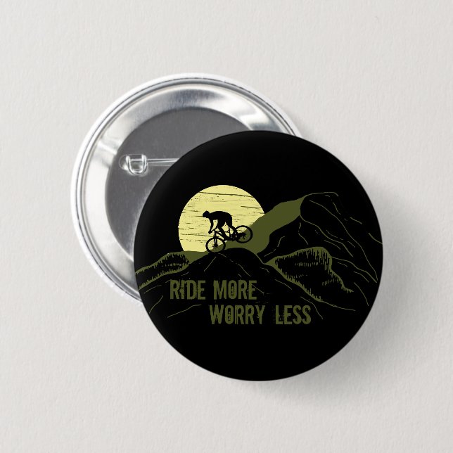 Motivational Mountain Biking Quote - Funny Cycling Button (Front & Back)