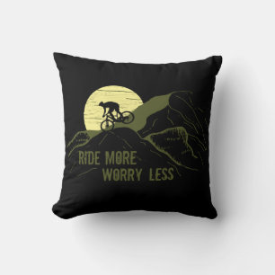 Motivational Mountain Biking Quote - Funny Cycling Throw Pillow