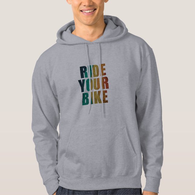 Motivational mountain biking quote hoodie (Front)