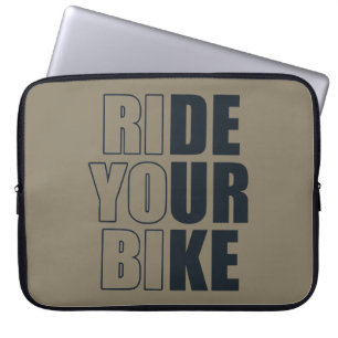 motivational mountain biking quote laptop sleeve