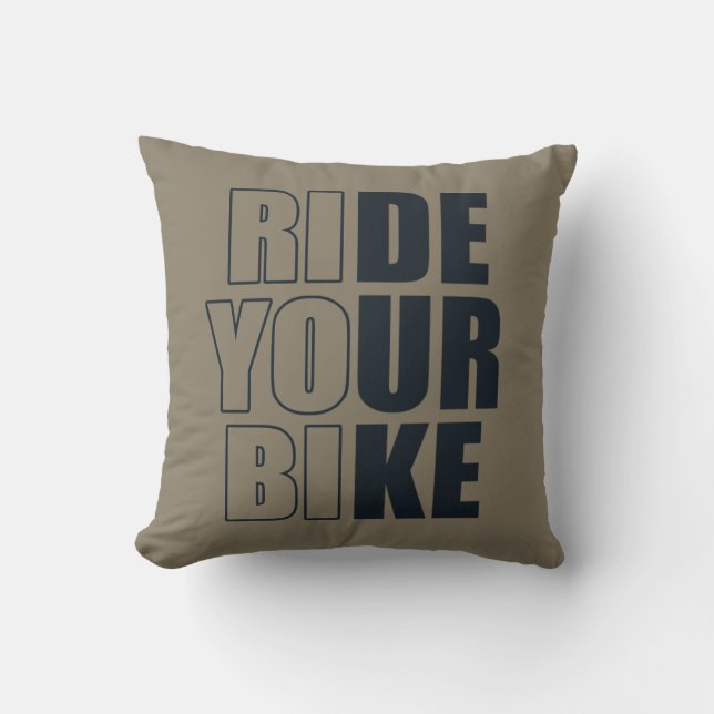 motivational mountain biking quote throw pillow (Front)