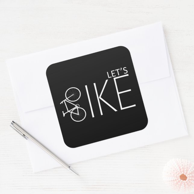 Motivational mountain biking quotes square sticker (Envelope)
