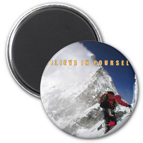 Motivational mountain climber magnet