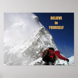 Motivational mountain climber poster