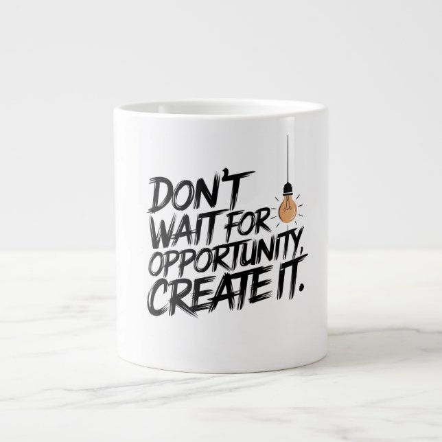 motivational mug, inspirational  giant coffee mug (Front)