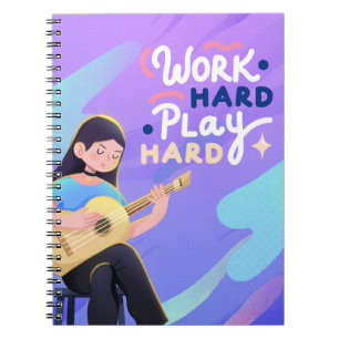Motivational Music Notebook – Work Hard, Play Hard