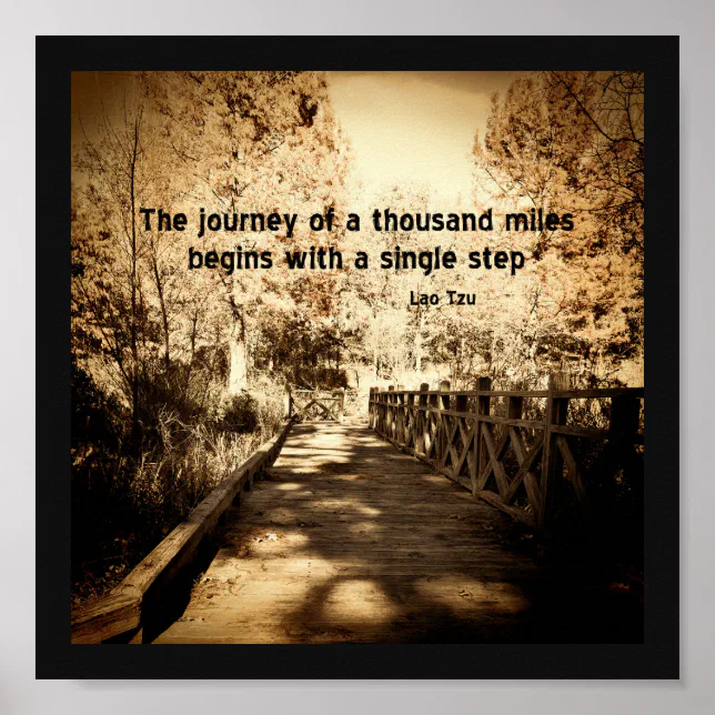 motivational nature poster zen quote on sepia | Zazzle