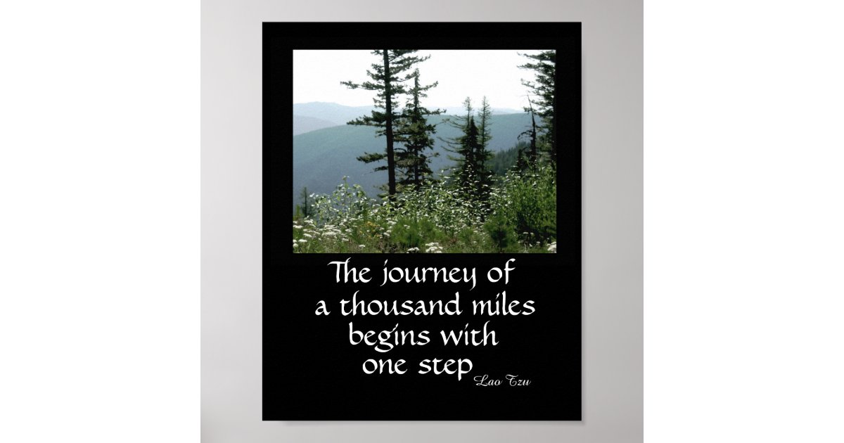 motivational nature poster zen quote the journey | Zazzle