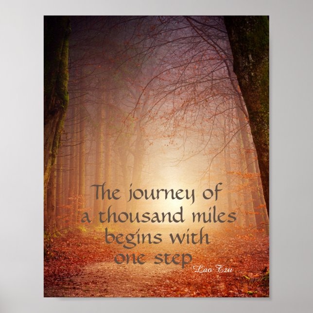 motivational nature poster zen quote the journey (Front)