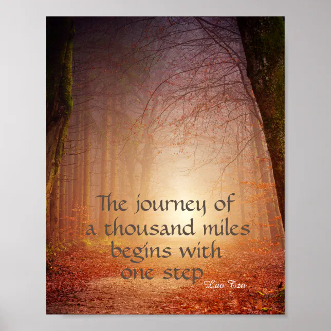 motivational nature poster zen quote the journey | Zazzle