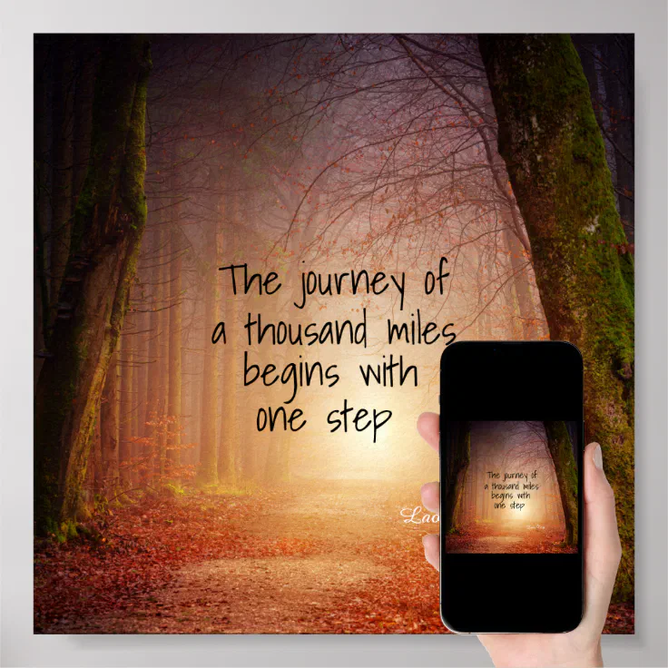 motivational nature poster zen quote the journey | Zazzle