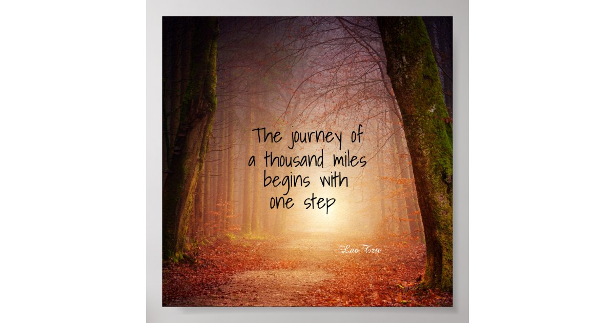 motivational nature poster zen quote the journey | Zazzle