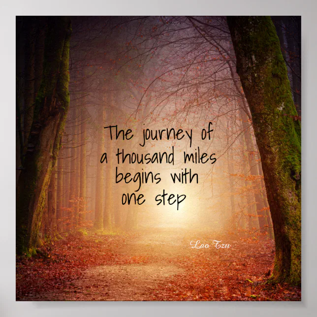 motivational nature poster zen quote the journey | Zazzle