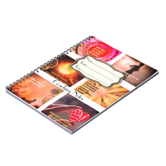 Motivational Netball Coaching Notes Notebook (Left Side)